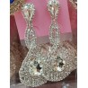 Oriental rhinestones and stone earrings