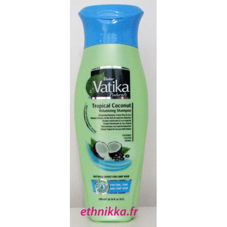 Vatika coconut shampoo nourishes and tones hair