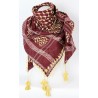 Shemagh scarf burgundy beige