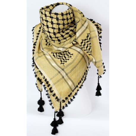Palestinian scarf beige and black