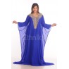 Blue dubai dress embroidered with pearls