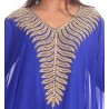 Blue dubai dress embroidered with pearls
