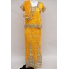 Gold oriental dress embroidered short sleeves